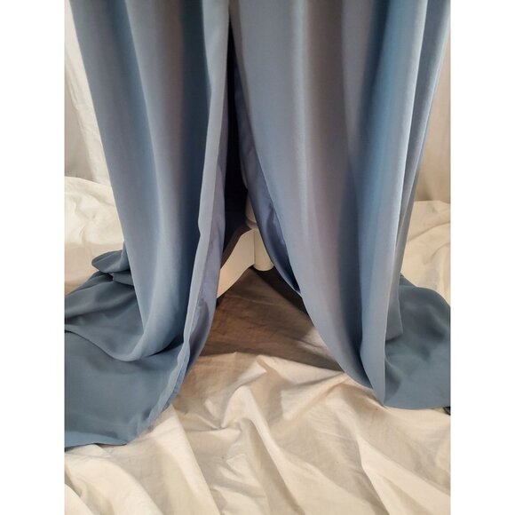 Lulus Dress Women XL Im All Yours Slate Blue Ruffle Maxi Flutter Sleeve Slit - Picture 3 of 14